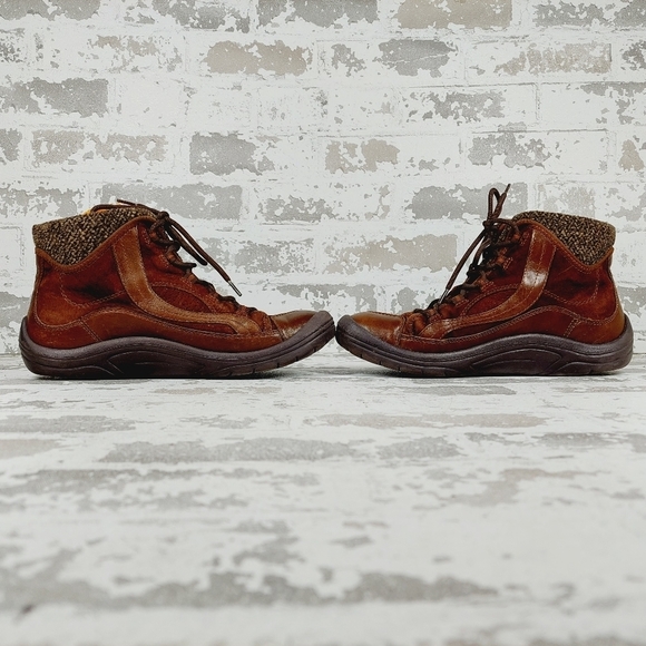 Nature Walk Brown Leather Lace Up Casual Flat Winter Ankle Boots F742 - Picture 7 of 11